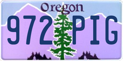 OR license plate 972PIG