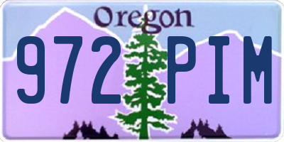 OR license plate 972PIM