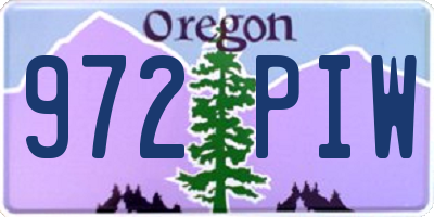 OR license plate 972PIW