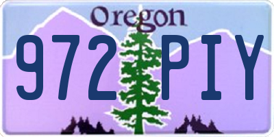 OR license plate 972PIY