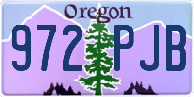 OR license plate 972PJB