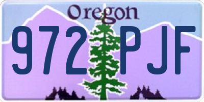 OR license plate 972PJF