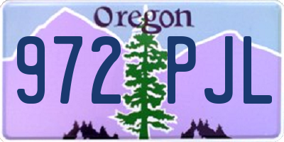 OR license plate 972PJL