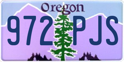 OR license plate 972PJS