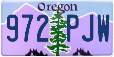 OR license plate 972PJW