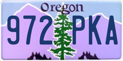 OR license plate 972PKA