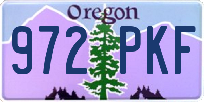 OR license plate 972PKF