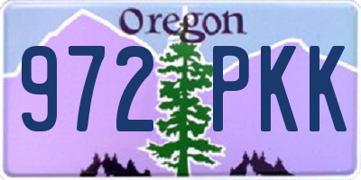 OR license plate 972PKK