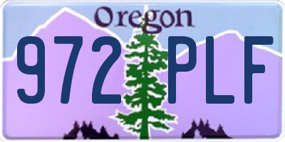 OR license plate 972PLF