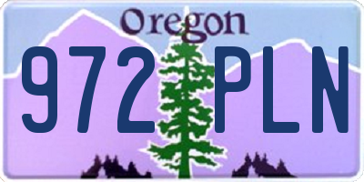 OR license plate 972PLN
