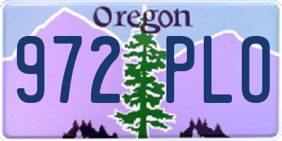 OR license plate 972PLO