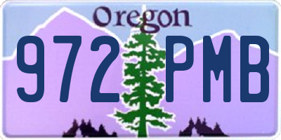 OR license plate 972PMB