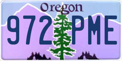 OR license plate 972PME