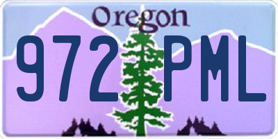 OR license plate 972PML