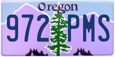OR license plate 972PMS
