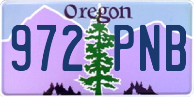 OR license plate 972PNB