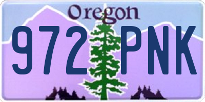 OR license plate 972PNK