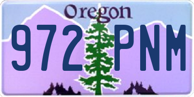 OR license plate 972PNM