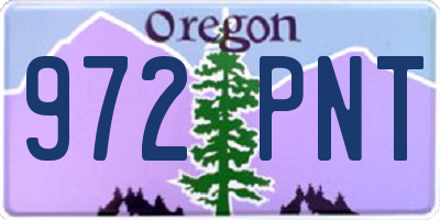 OR license plate 972PNT