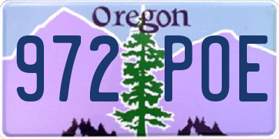 OR license plate 972POE