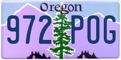 OR license plate 972POG