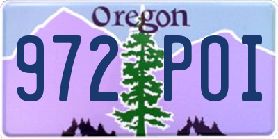 OR license plate 972POI