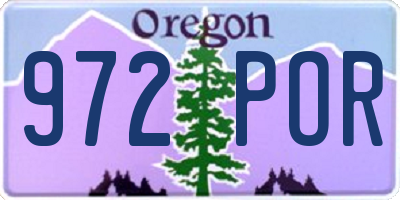 OR license plate 972POR