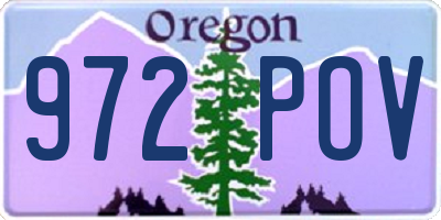 OR license plate 972POV