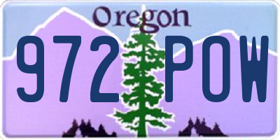OR license plate 972POW