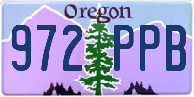 OR license plate 972PPB