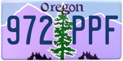 OR license plate 972PPF