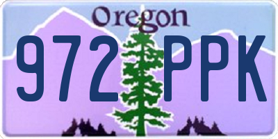 OR license plate 972PPK