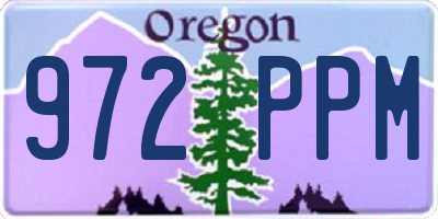OR license plate 972PPM