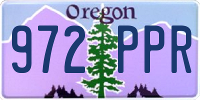 OR license plate 972PPR