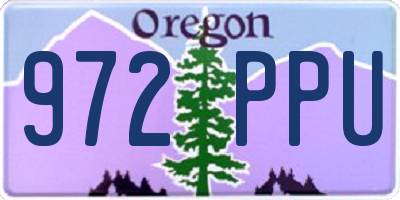 OR license plate 972PPU