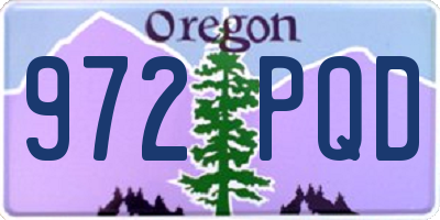 OR license plate 972PQD