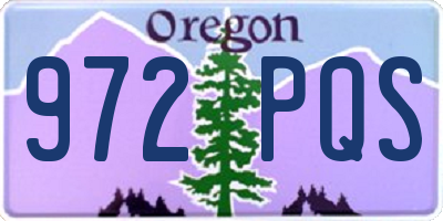 OR license plate 972PQS
