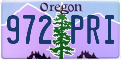 OR license plate 972PRI