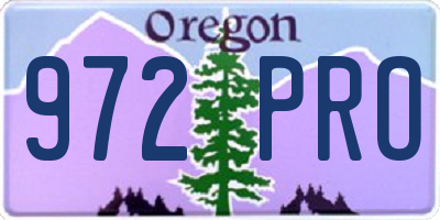 OR license plate 972PRO