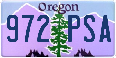 OR license plate 972PSA