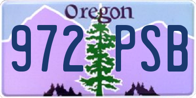 OR license plate 972PSB