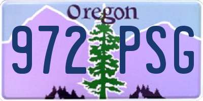 OR license plate 972PSG