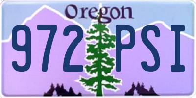 OR license plate 972PSI