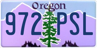 OR license plate 972PSL