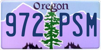 OR license plate 972PSM