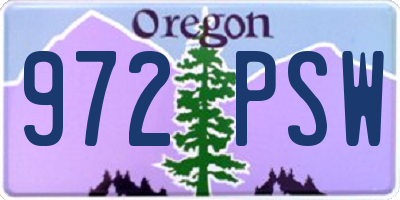 OR license plate 972PSW