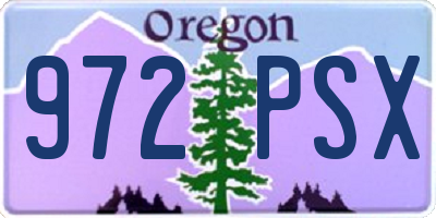 OR license plate 972PSX