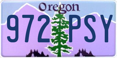 OR license plate 972PSY