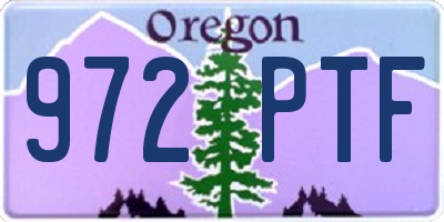 OR license plate 972PTF