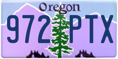 OR license plate 972PTX